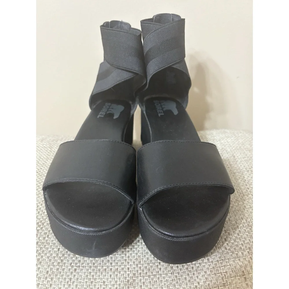 Size 6‎ Sorel Cameron Flatform Platform Sandals in Black